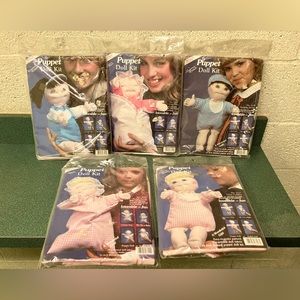 McNeill Needleworks And Crafts Inc Puppet Doll Kits FIVE(5) New Vintage 1984